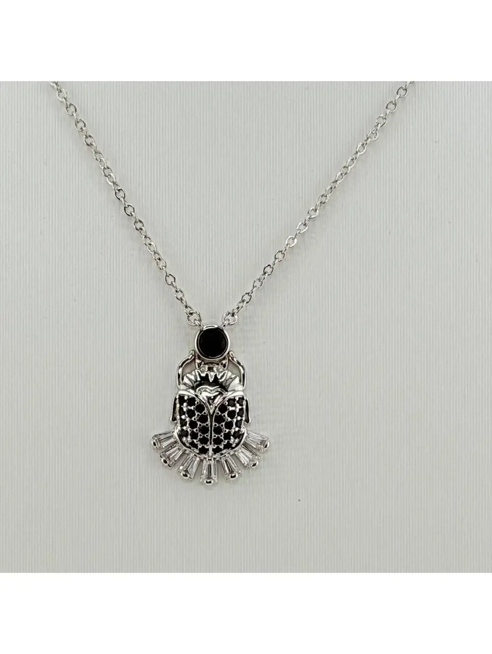 Bomb Party Necklace “The Bejeweled Scarab” Cleopatra Black Onyx RBP2638 RETRO